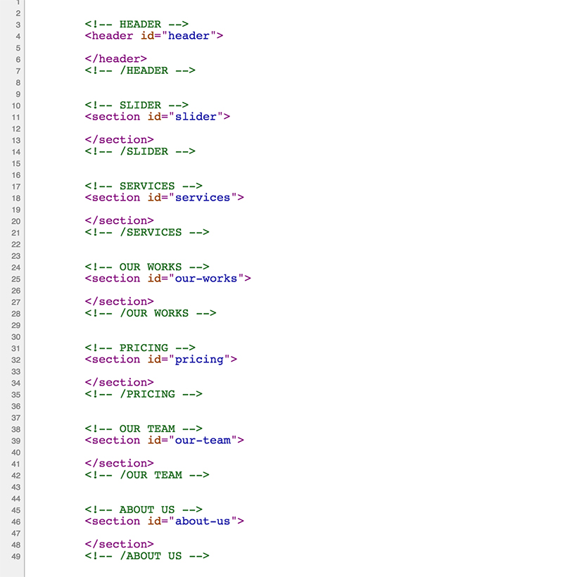 HTML Structure